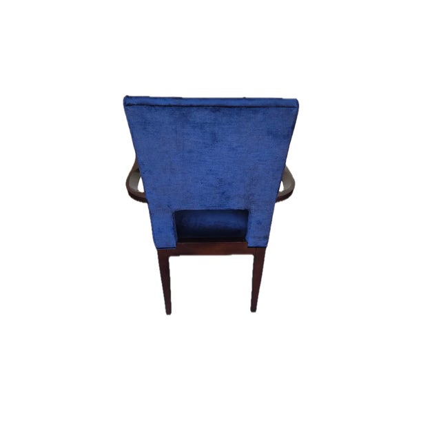 Century Furniture Milan Velvet Dining Arm Chairs For Sale - Image 4 of 4
