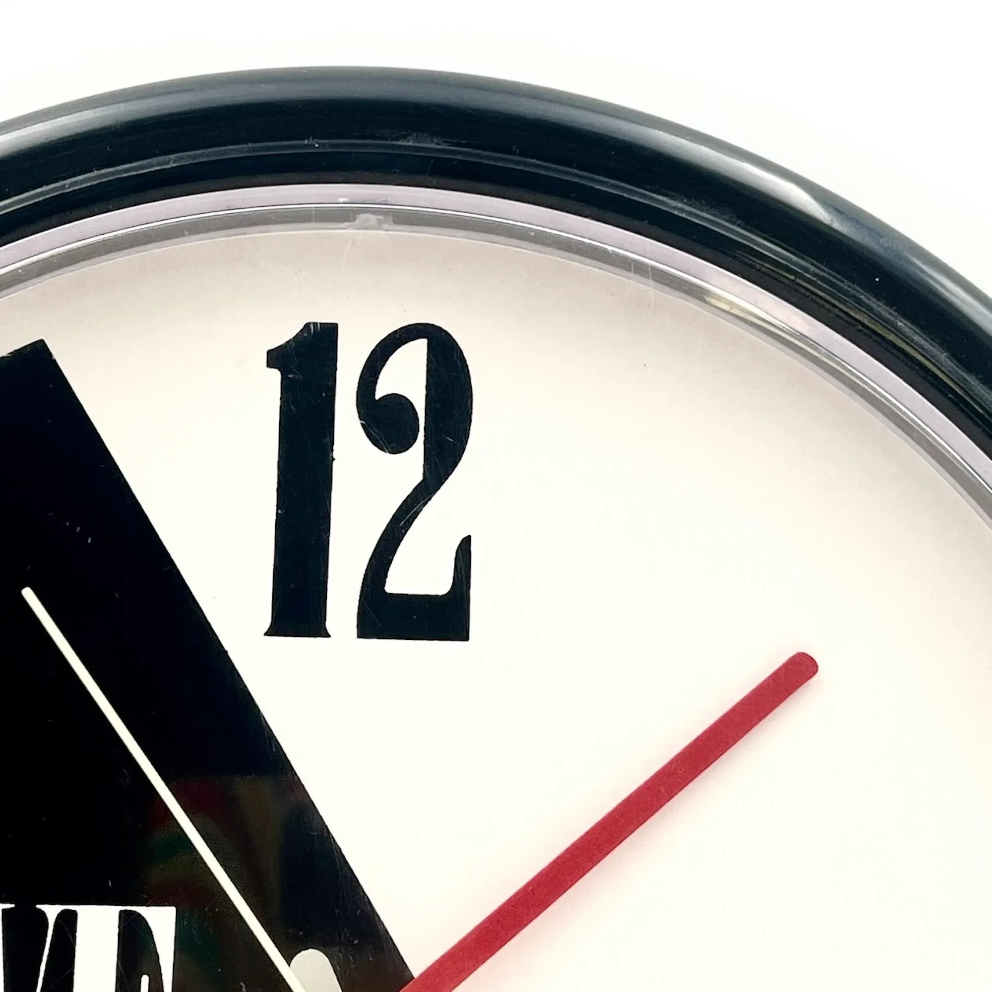 Geometric Wall Clock with Lacquered Black Frame from Veglia
