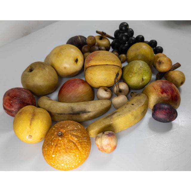 19th Century Group of 20 Carved Marble and Alabaster Fruit For Sale - Image 4 of 13