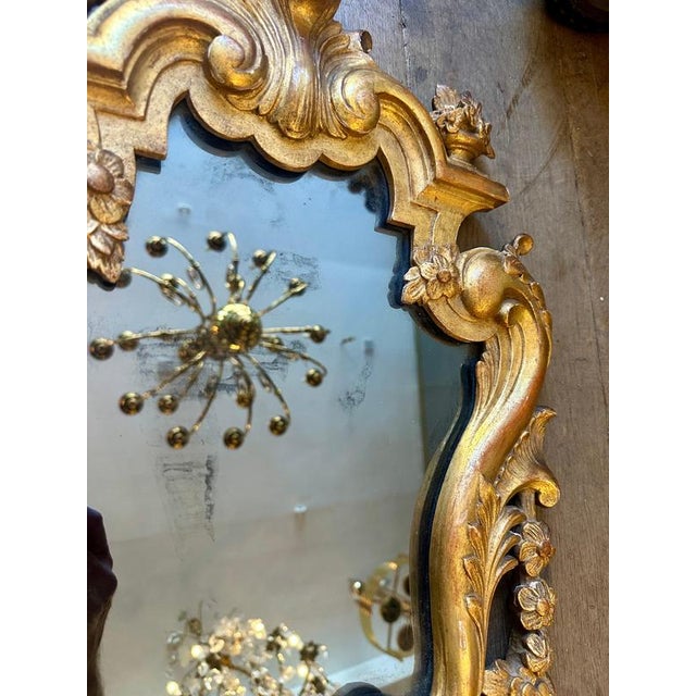 Antique Italian Gold Giltwood Carved Mirrors, 1900, Set of 2 For Sale - Image 9 of 15