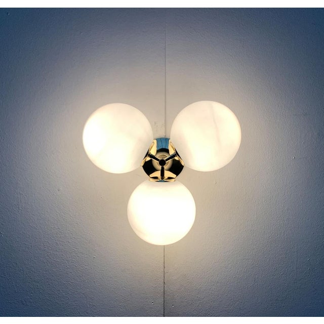 Mid-Century Swiss Space Age Brass Ceiling Lamp by E.R. Nele for Temde, 1960s For Sale - Image 13 of 18