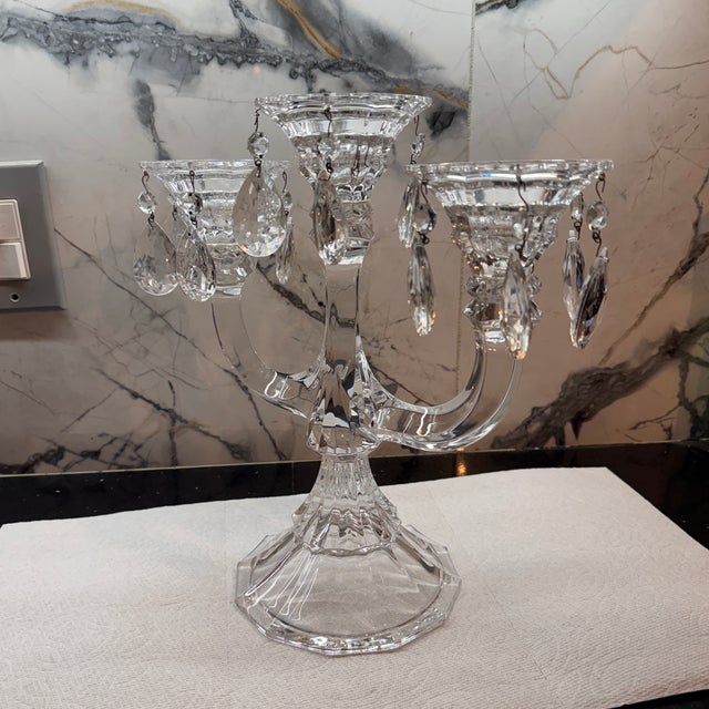 Shannon Crystal Vintage Tier Candelabra For Sale - Image 4 of 5