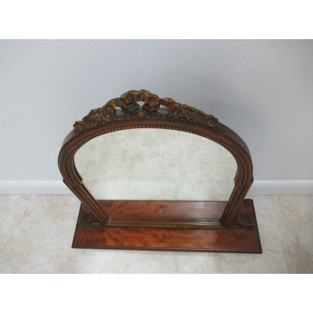 1930s Art Deco Walnut Shaving Mirror For Sale - Image 4 of 12