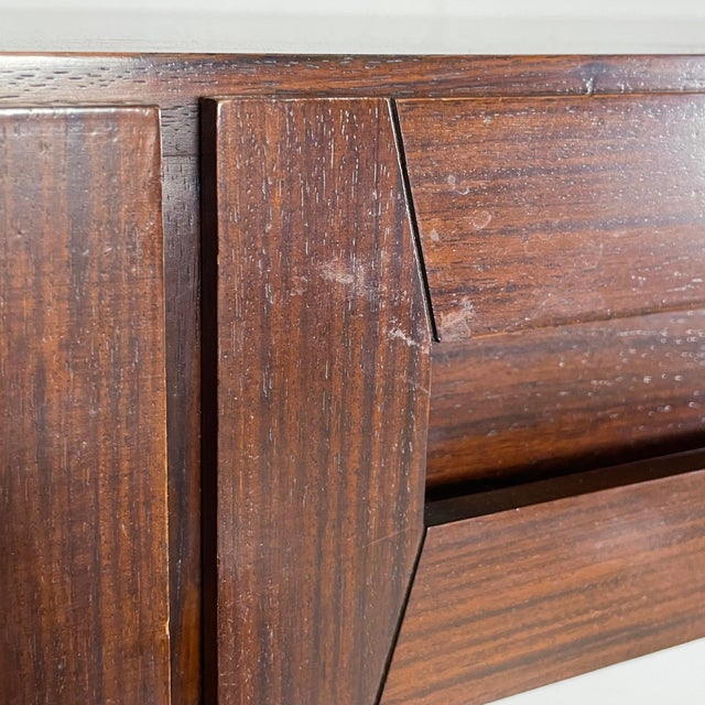 Brown Mid-Century Modern Italian Wood Wall Console attributed to Vittorio Introini, 1960s For Sale - Image 8 of 17