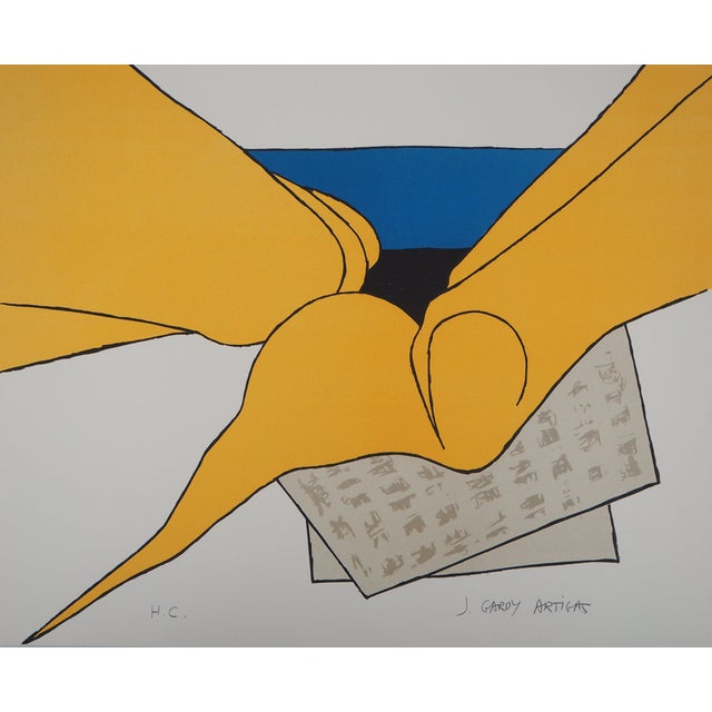 Joan Gardy-Artigas, Antillaise en journal sur la plage, Lithograph For Sale