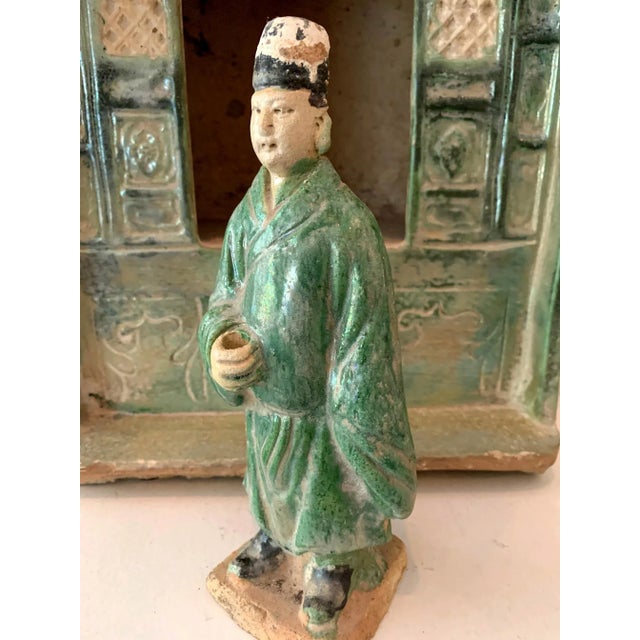 16th Century Chinese Stoneware Funeral Shrine Model and Figure Ming Dynasty For Sale - Image 5 of 13