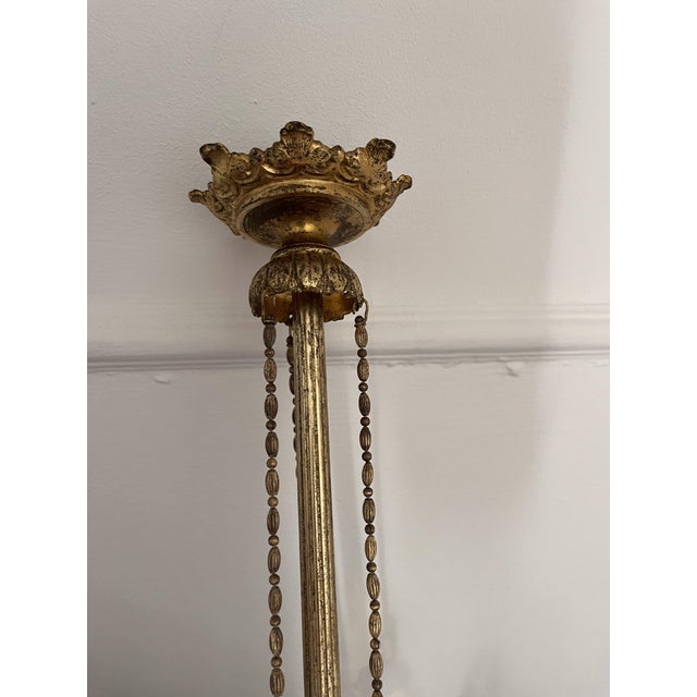Gold Antique Crystal Chandelier, 1920s For Sale - Image 8 of 11