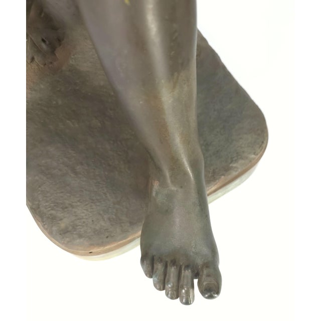 Large 34" Antique Grand Tour Mythological Roman Bronze Sculpture of Pan or a Youthful Faun For Sale - Image 13 of 18
