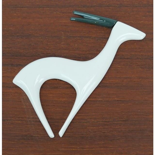 Mid-Century Modern Teak Wall Panel with Porcelain Antelopes by Peter Mueller for Sgrafo Modern, 1960s For Sale - Image 6 of 10