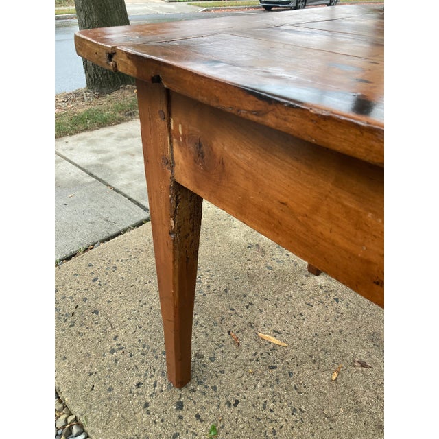 Antique French Oak Farm Table With Breadboards For Sale - Image 10 of 18