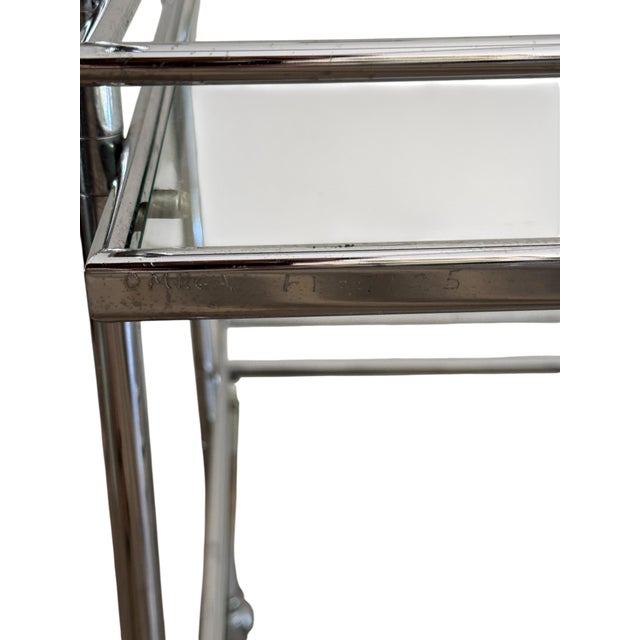 1970s Chrome and Glass Bar Cart For Sale - Image 11 of 11