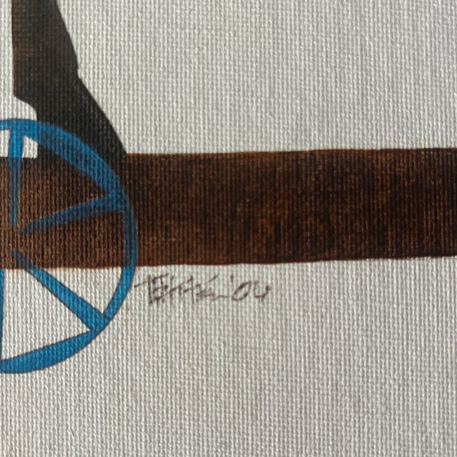 Modern American School Surrealistic Oil on Canvas Made in 2004 Signed Framed For Sale - Image 9 of 12