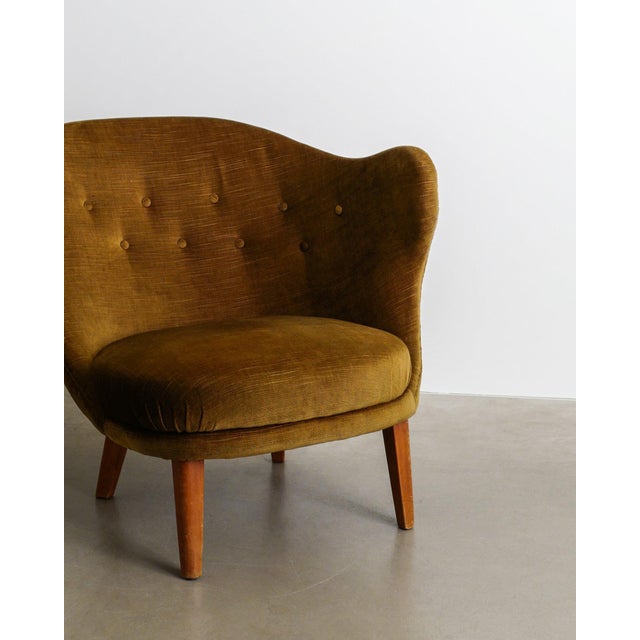 Swedish Mid-Century Sculptural Thumb / Gary Armchair in Velvet by Arne Norell, 1950s For Sale - Image 6 of 7
