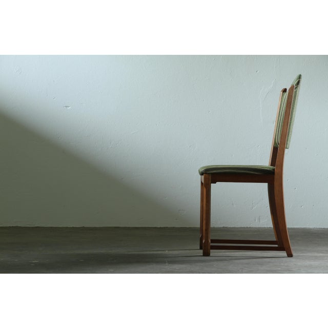 Vintage Baroque Slim Oak Dining Chairs with Upholstered Backs, 1960s, Set of 4 For Sale - Image 10 of 18
