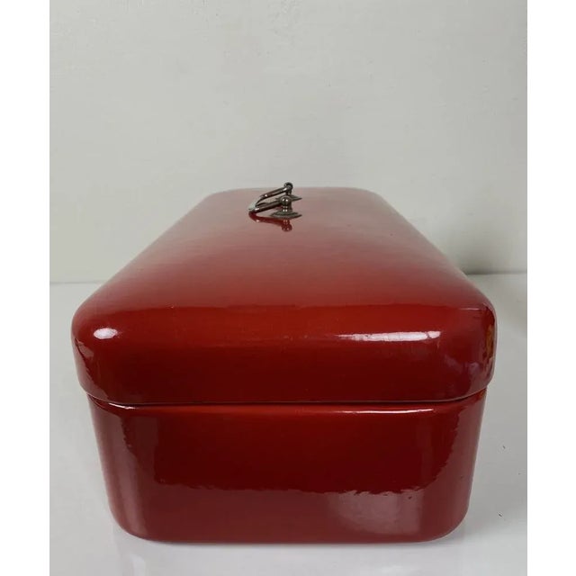 Bread Box in Enamelled Red, 1950s For Sale - Image 18 of 18
