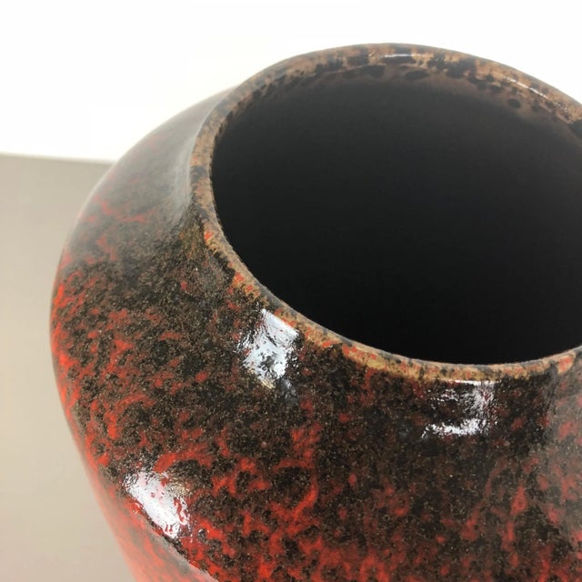 Large Multi-Color Pottery Super Fat Lava 517-45 Vase from Scheurich WGP, 1970s For Sale - Image 9 of 18