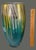 Modern Tall 14'' Italian Art Glass Alcohol Ink Painted Vase Teal Gold & Silver For Sale - Image 4 of 8