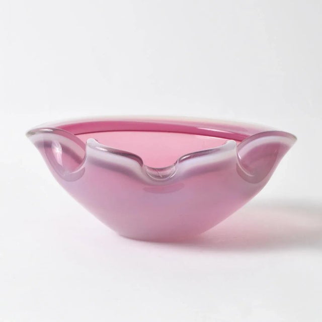 Vintage Murano Pink Alabastro Glass Bowl from Seguso, 1960s For Sale - Image 6 of 11