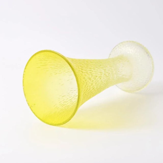 Yellow Martele Glass Vase from Wilhelm Kralk Sohn, 1920s For Sale - Image 4 of 11