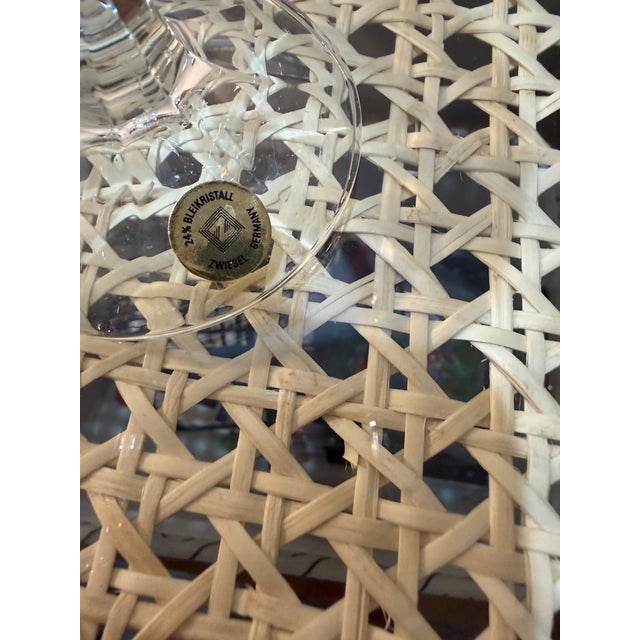 Mid 20th Century Cut Crystal Champagne Coupe Glasses With Diamond Patterns - Set of 10 For Sale - Image 4 of 5