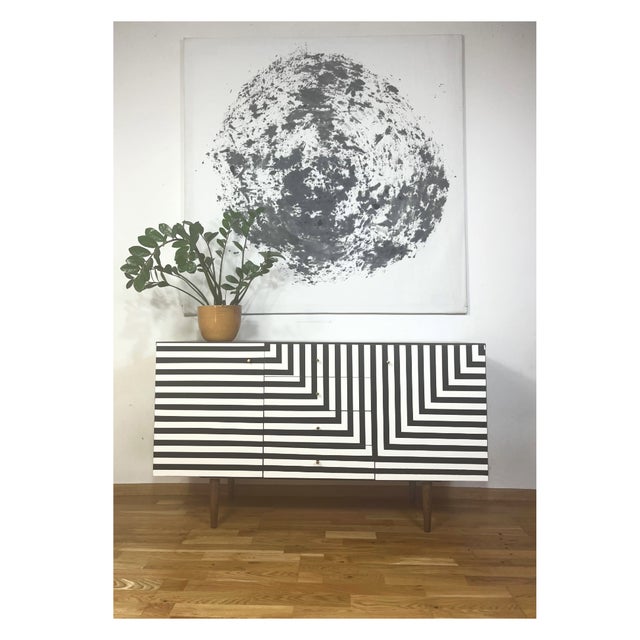 Vintage Sideboard with Op Art Motif, Poland, 1972 For Sale - Image 6 of 13