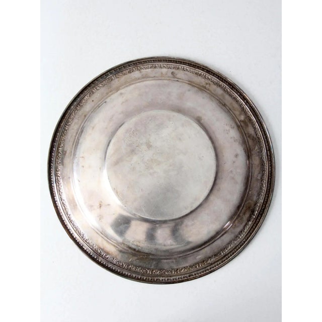 Metal Vintage Silver Plate Tray For Sale - Image 7 of 9