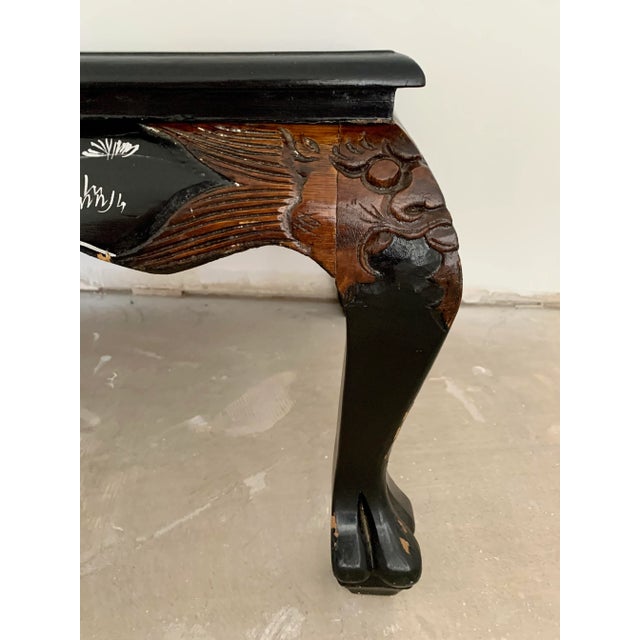 Paint Black Lacquer Chinoiserie Coffee Table For Sale - Image 7 of 10