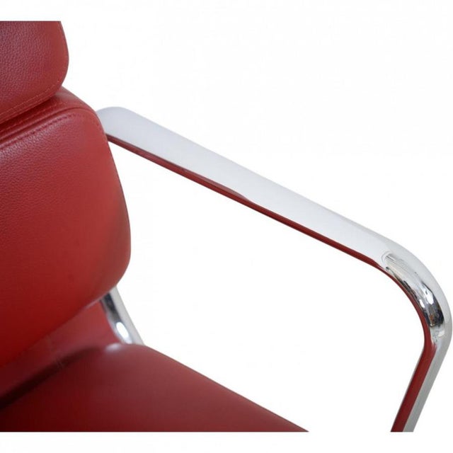 2000 - 2009 EA-208 Chair in Red Leather by Charles Eames, 2005 For Sale - Image 5 of 15