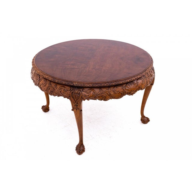 Brown Carved Table, Western Europe, 1910s For Sale - Image 8 of 9