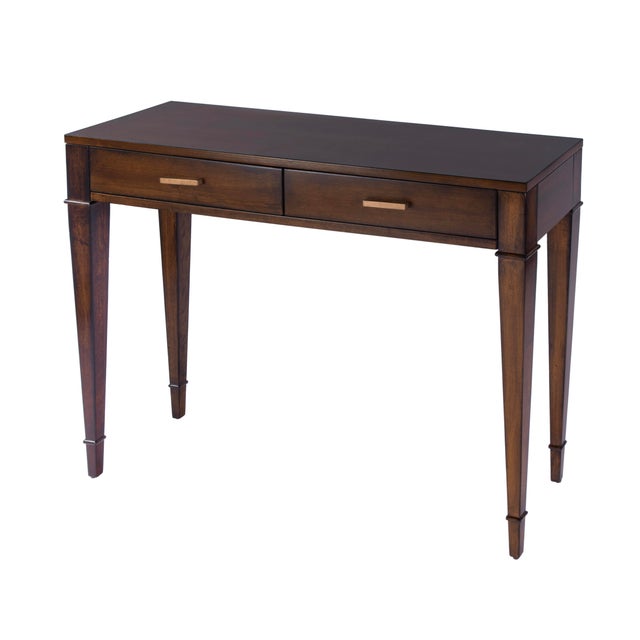 Kai 45 in. W Rectangular Wood 2 Drawer Console Table, Antique Cherry For Sale - Image 9 of 9