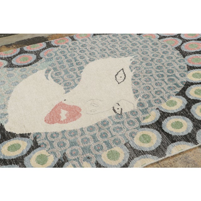 2020s Contemporary Distressed Pictorial Wool Rug, by Rug & Kilim, India For Sale - Image 5 of 9