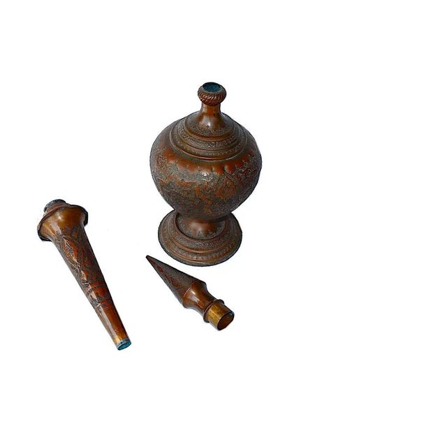 Metal Copper Vase with Engraving, 1940s For Sale - Image 7 of 13