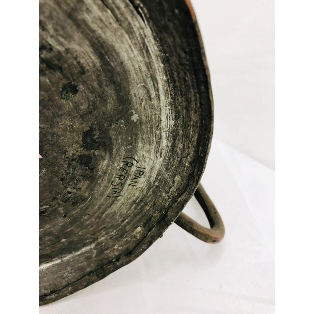 Metal Antique Persian Hammered Copper Vessel For Sale - Image 7 of 13