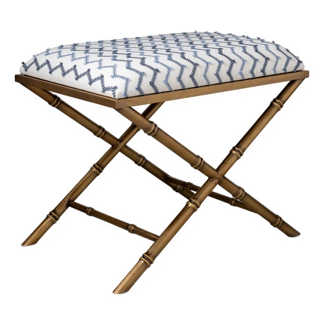 Lauderdale Brass Bamboo Leg Bench, Mozzi For Sale