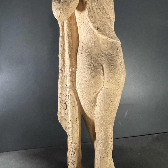 Draped Nude Woman Terracotta Sculpture by Alphonse Darville, 1959 For Sale - Image 6 of 13