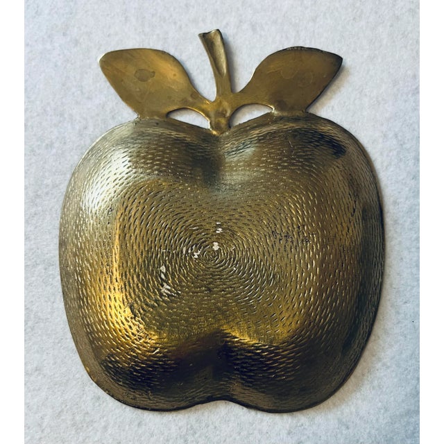 Traditional Vintage 1960s Brass Apple Trinket Dish, Made in India For Sale - Image 3 of 4
