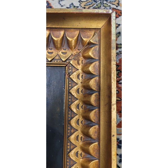 H Moser 19th C. Oil on Wood Panel Portrait of a Rabbi Mounted in a Gilt Frame For Sale In Philadelphia - Image 6 of 7