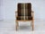 Green Danish Armchair in Striped Furniture Wool and Carved Oak Wood, 1970s For Sale - Image 8 of 17