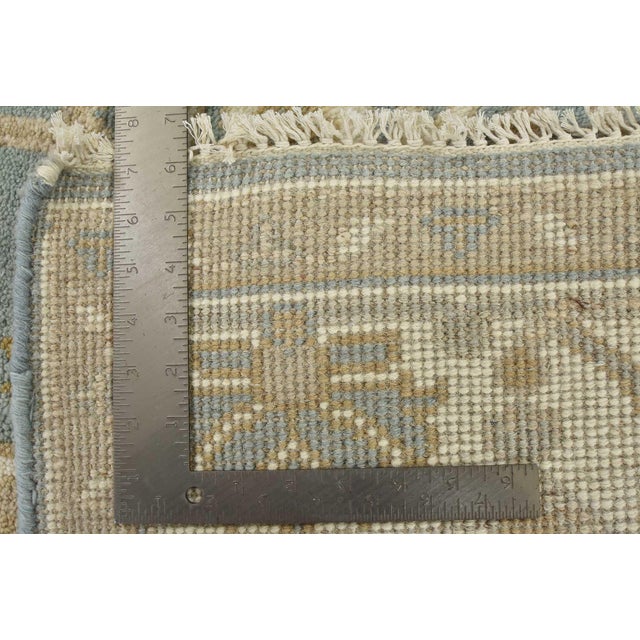 Oushak Rug 5’1” X 8’2” Blue Wool Tribal Hand-Knotted Oriental Carpet For Sale - Image 14 of 14