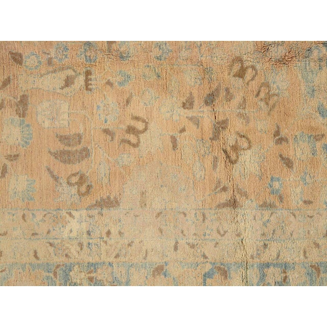 Antique Tabriz Carpet, Handmade Persian Rug in Floral Gold, Light Blue, Taupe For Sale - Image 10 of 18