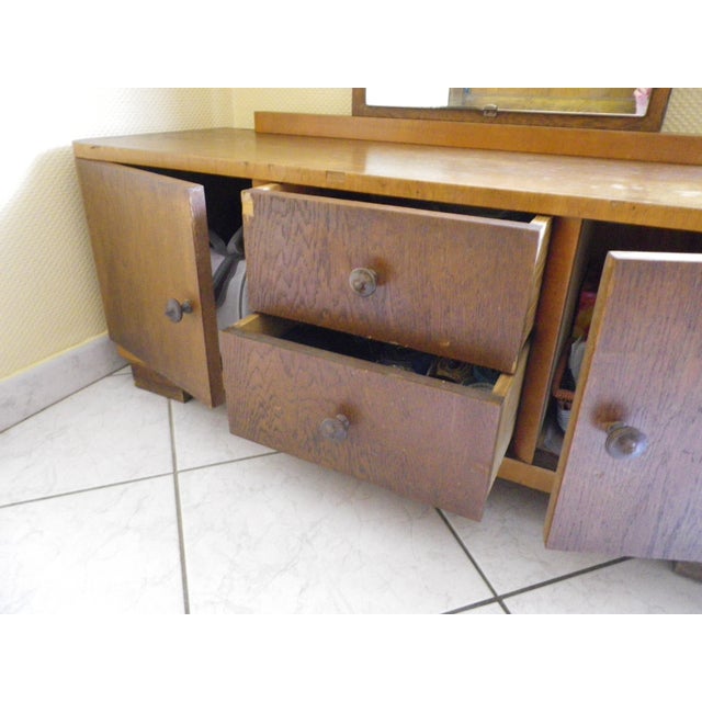 Vintage Boat-Style Dressing Table with Mirror, 1940s For Sale - Image 12 of 18