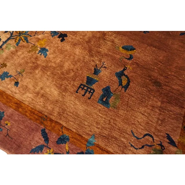 Textile 1920s Purple Mauve Antique Solid / Open Field Chinese Art Deco Carpet Rug For Sale - Image 7 of 10