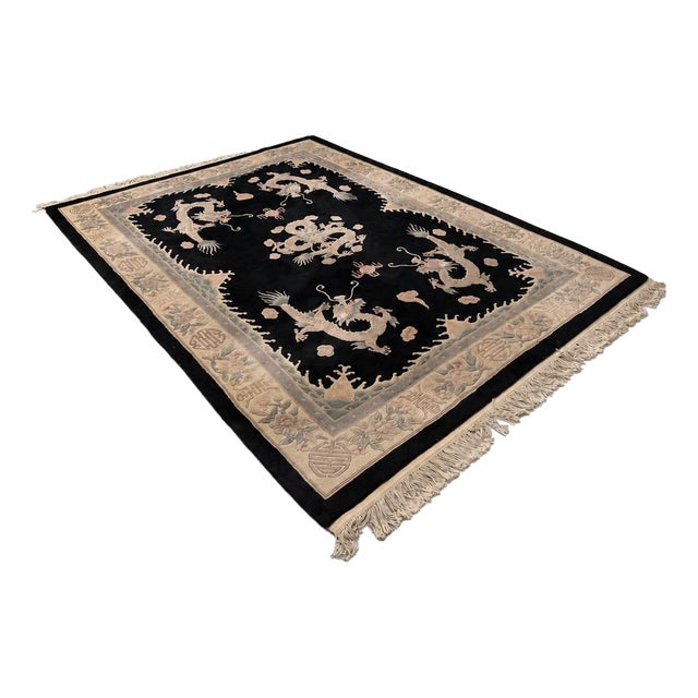 Chinese Dragon Rug in Wool For Sale