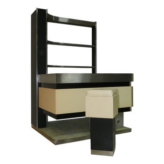Mobile Bar in Wood and Vinyl by E. Sottsass, 1970s, Set of 2 For Sale