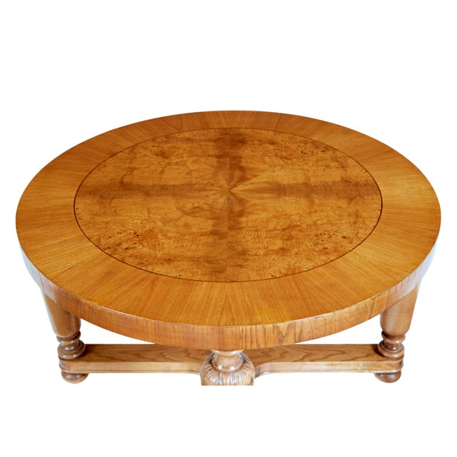 Swedish Art Deco Carved Birch and Elm Coffee Table, 1930s For Sale - Image 6 of 7