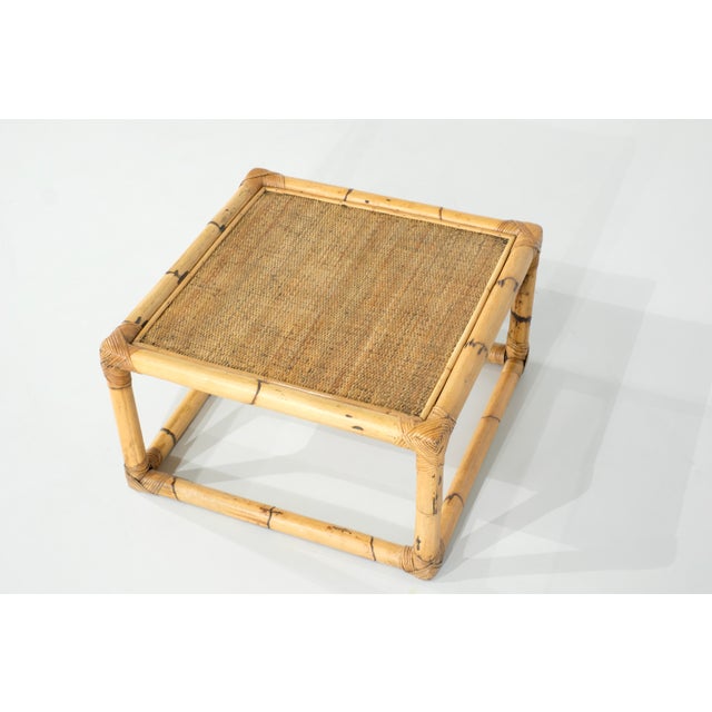 Bamboo & Rattan Coffee Table, Italy, 1960s For Sale - Image 6 of 12