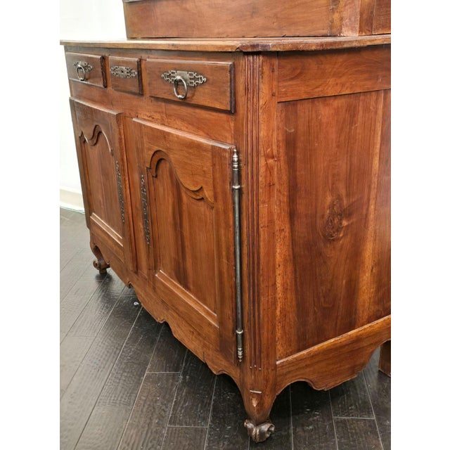 Circa 1780 Walnut Buffet Deux Corps Cabinet For Sale - Image 10 of 13