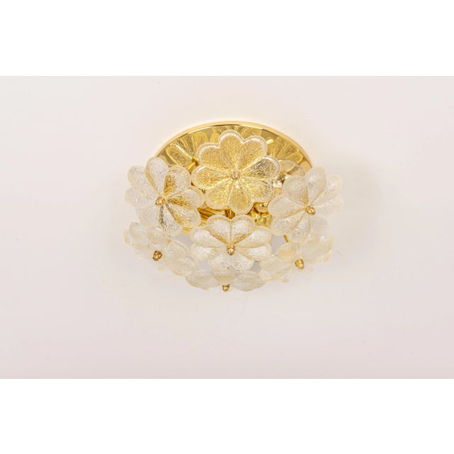 Petite German Glass Flower Wall Light by Ernst Palme, 1970s For Sale - Image 3 of 11