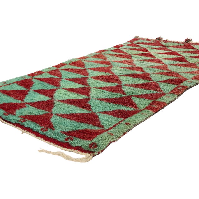 54079 Vintage Turkish Tulu Rug, 03'05 x 06'02. The Guardian Tessellation: A Vintage Turkish Tulu Masterpiece of Tribal...
