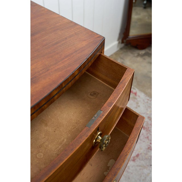 George III Period Mahogany Bowfront Chest With Brass Floral Knobs (C. 1820) For Sale - Image 13 of 15
